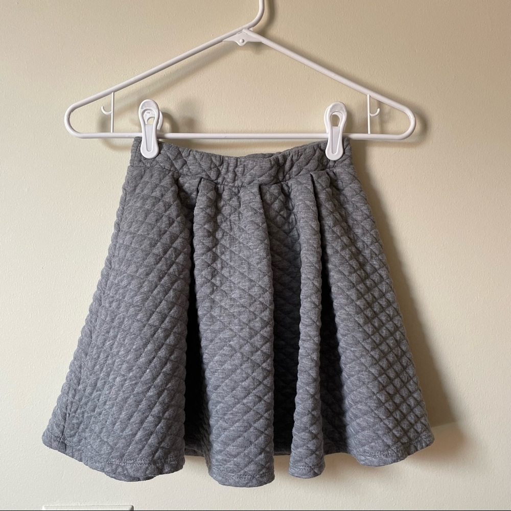 Charlotte Russe full circle skirt gray knit preppy uniform skirt summer‎ NY